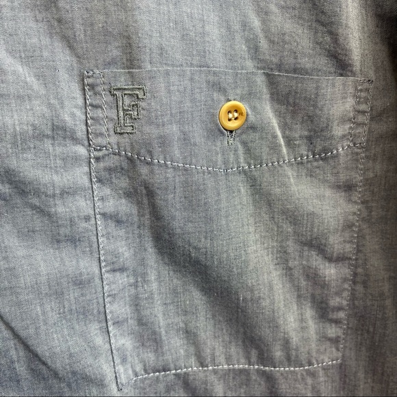 FCUK French Connection Denim Chambray Button Down Shirt - Picture 5 of 9
